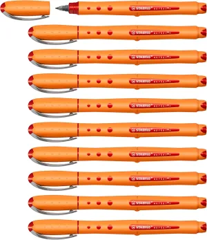 STABILO Rollerball worker  Medium Box of 10 Red