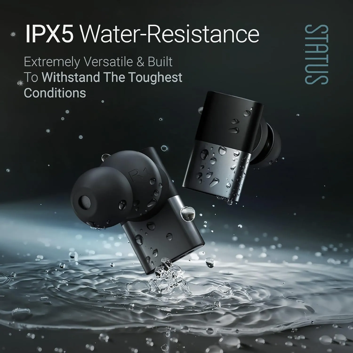 Status Audio Between Pro True Wireless Earbuds - Small Charging Case - 4 Microphones - Hybrid Triple Driver - 12   36 Hour Battery - Bluetooth 5.2 - Noise-Isolating Fit - IPX5 Water Resistant Ear Buds