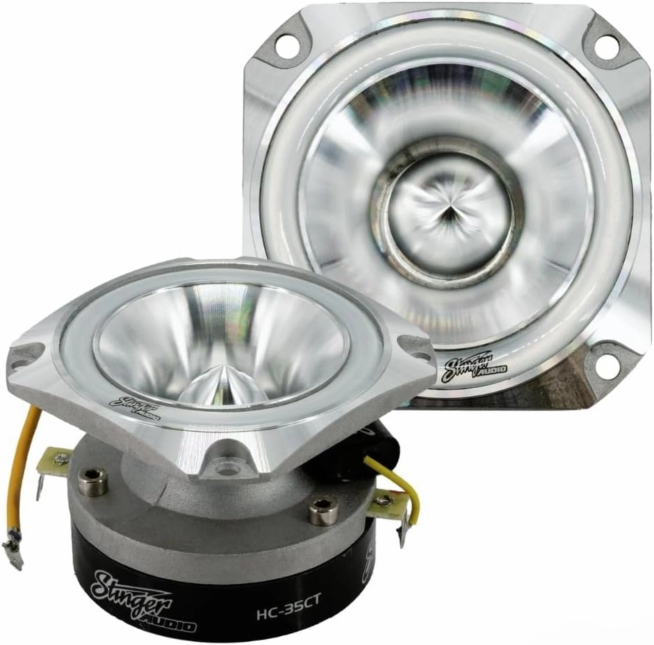 STINGER Audio 3.5" High-Fidelity Car Audio Compression Bullet Tweeters, 150W RMS/250W Max, 4 Ohm (1 Pair)