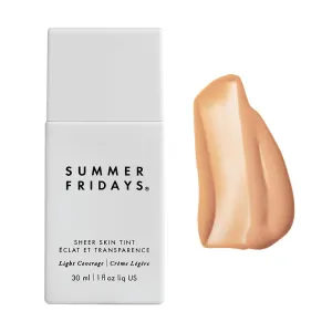 Summer Fridays Sheer Skin Tint - Tinted Moisturizer with Hyaluronic Acid - Helps Diminish Uneven Skin Tone - Sheer to Light Coverage - Shade 2.5 - Light with Cool Peach Undertones (1 Fl Oz)