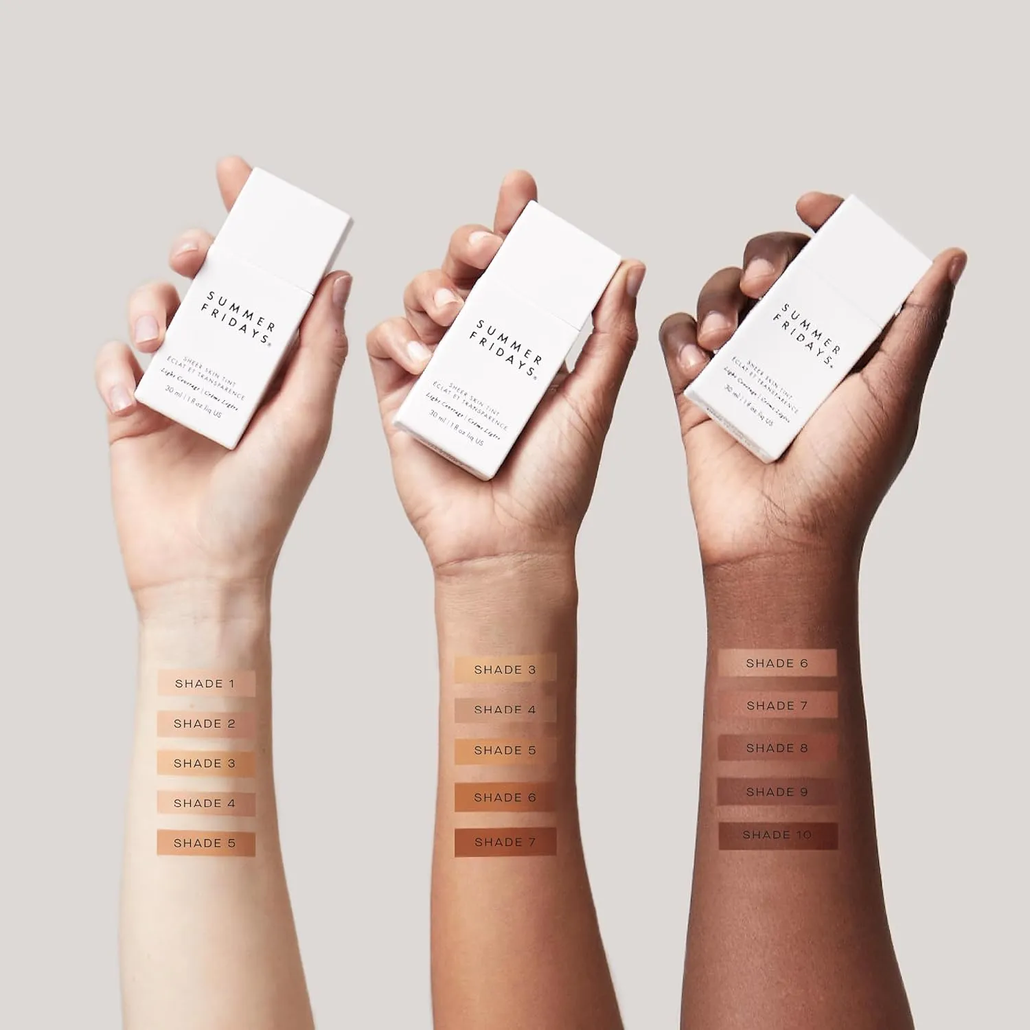 Summer Fridays Sheer Skin Tint - Tinted Moisturizer with Hyaluronic Acid - Helps Diminish Uneven Skin Tone - Sheer to Light Coverage - Shade 4.5 - Medium with Cool Peach Undertones (1 Fl Oz)