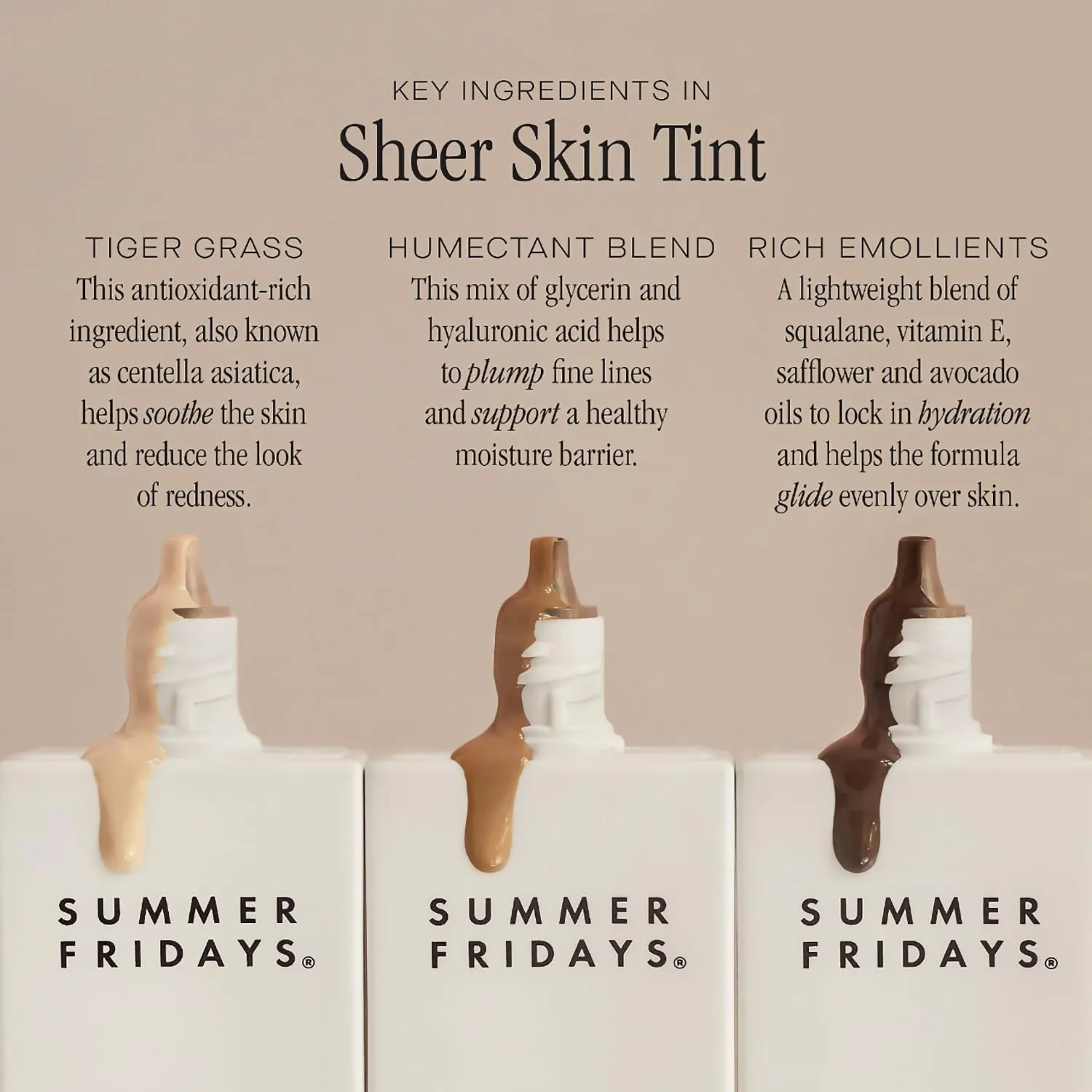 Summer Fridays Sheer Skin Tint - Tinted Moisturizer with Hyaluronic Acid - Helps Diminish Uneven Skin Tone - Sheer to Light Coverage - Shade 4.5 - Medium with Cool Peach Undertones (1 Fl Oz)