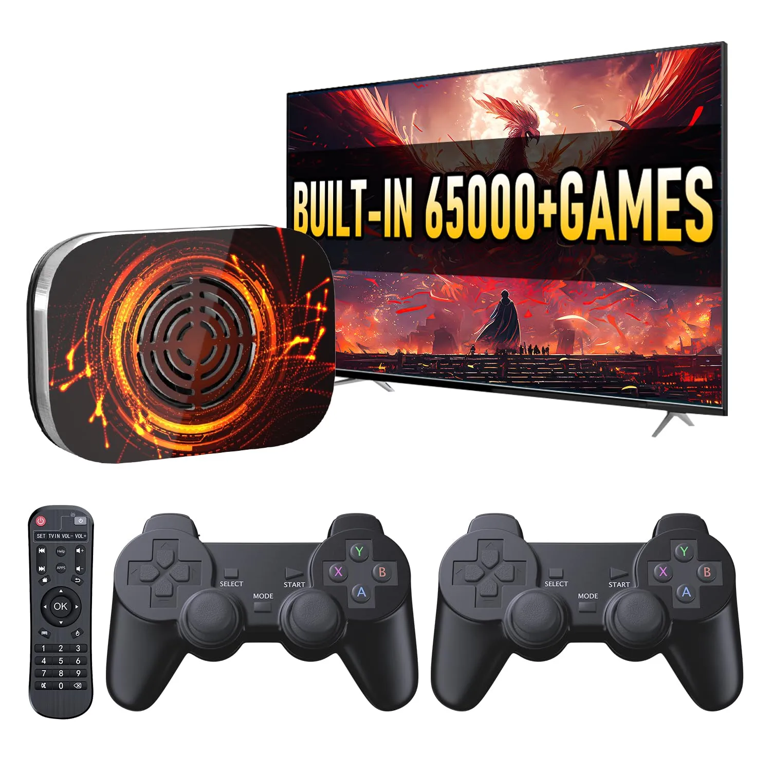 Super Console X4 Plus Retro Game Console Pre-Built-in 65000 Games, Retro Game Console With 65  emulators,EmuELEC 4.6/Android 11.0/CoreE,S905x4,4K UHD Display