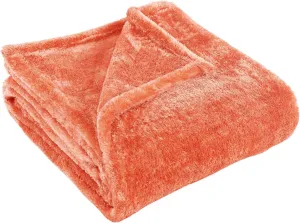 Superior Classic Solid Fleece Blanket, Thick, Cozy, Warm Blankets, Velvety Soft Plush Bedding and Sofa Throw, Cute Bedroom Decor, Fuzzy Cover, Medium Weight Comfort Essentials, Twin, Coral