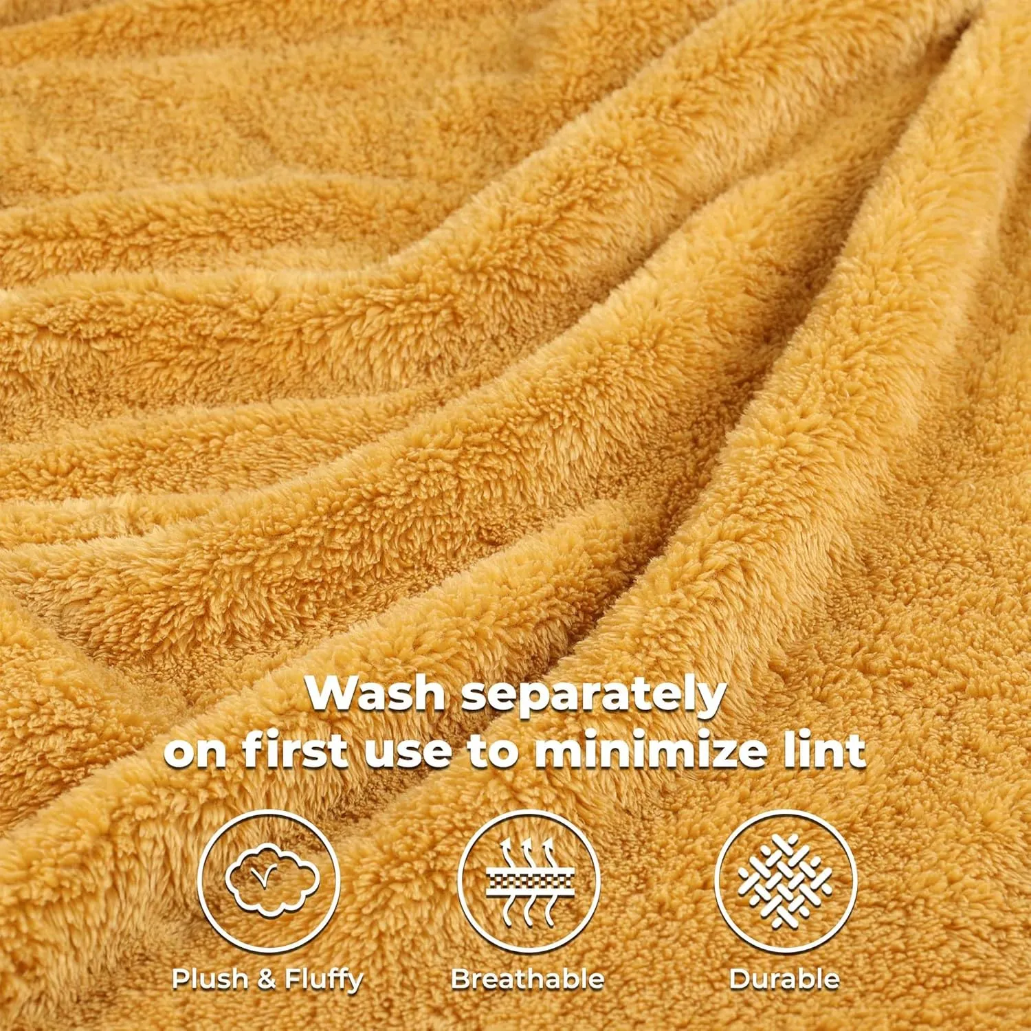 Superior Classic Solid Fleece Blanket, Thick, Cozy, Warm Blankets, Velvety Soft Plush Bedding and Sofa Throw, Cute Bedroom Decor, Fuzzy Cover, Medium Weight Comfort Essentials, Twin, Gold
