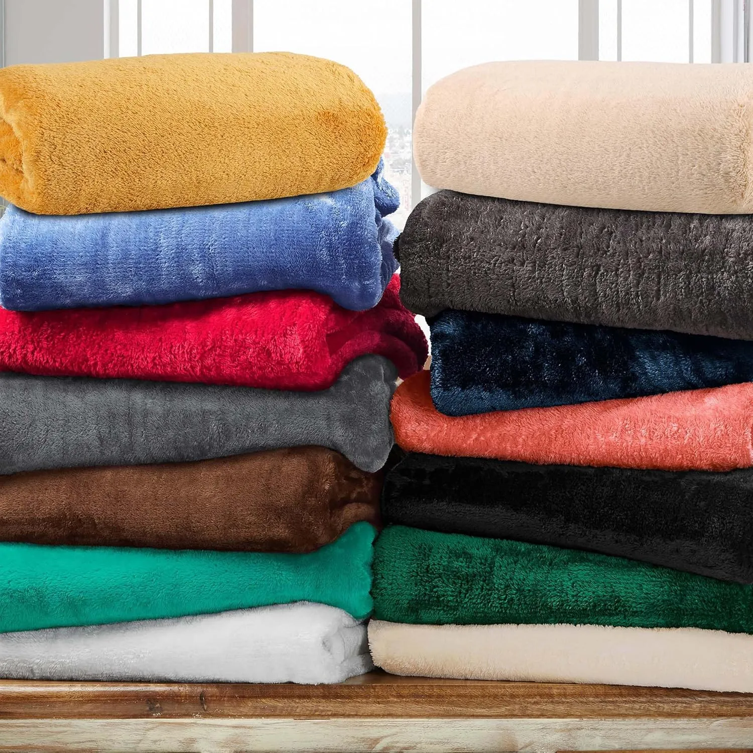Superior Classic Solid Fleece Blanket, Thick, Cozy, Warm Blankets, Velvety Soft Plush Bedding and Sofa Throw, Cute Bedroom Decor, Fuzzy Cover, Medium Weight Comfort Essentials, Twin, Gold