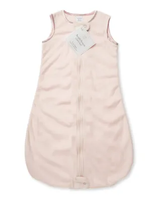 SwaddleDesigns Baby Velvet Sleeping Sack, Pastel Pink with Pink Trim, 12-18 Months, Wearable Blanket with 2-Way Zipper