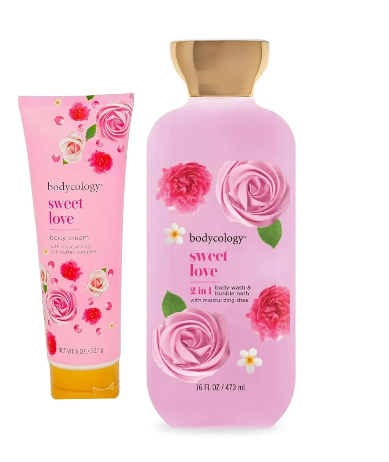 Sweet Love 2 in 1 Body Wash & Bubble Bath, 16 fl oz, Sweet Love Body Cream, 8 oz