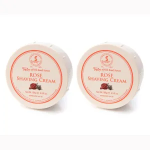 Taylor of Old Bond Street Rose Fragrance Shaving Cream Bowl 150g (2-Pack) – Rich Lather for Traditional Shaving