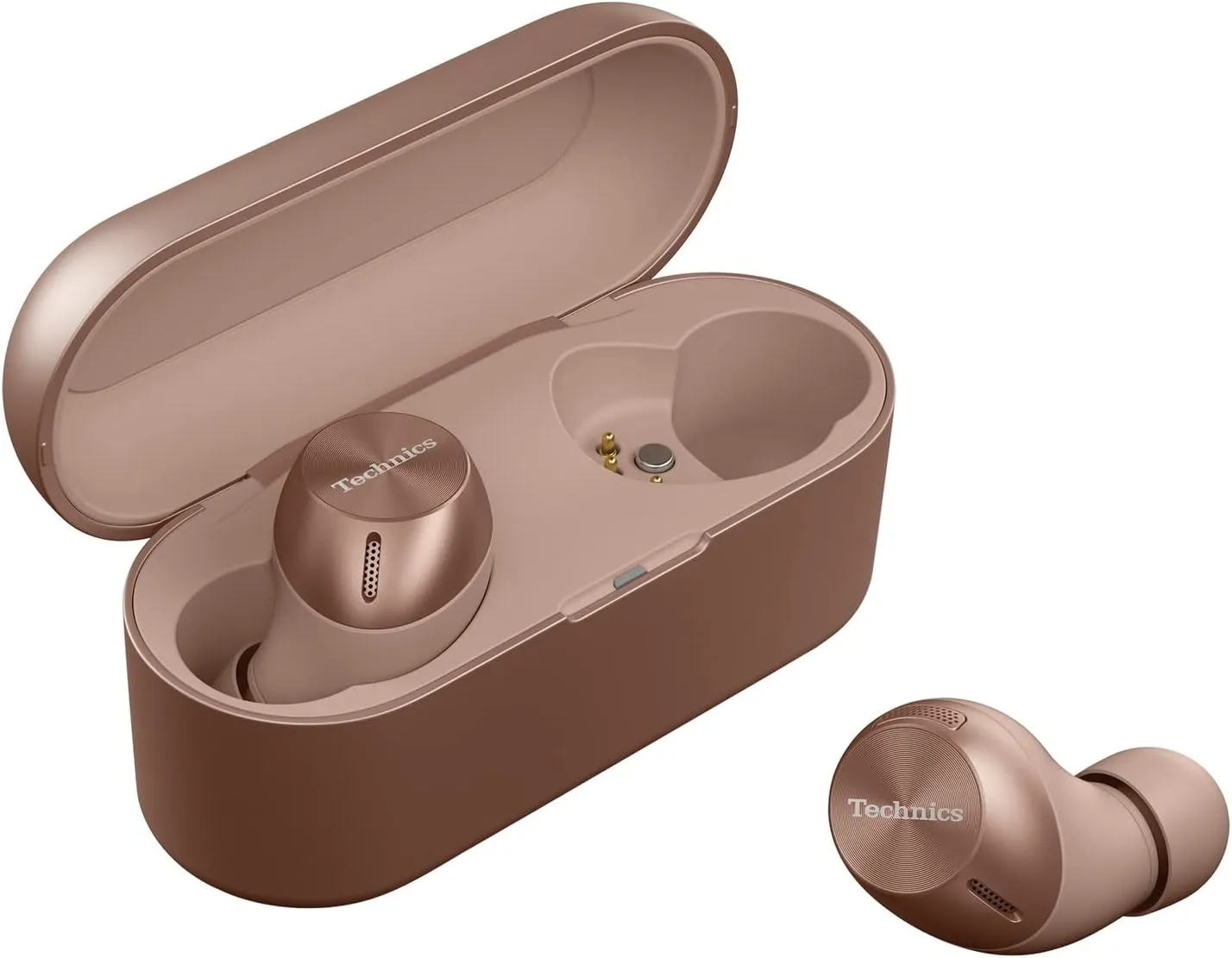 Technics True Wireless Multipoint Bluetooth Earbuds with Microphone, HiFi, Clear Calls, Long Battery Life, Lightweight Comfort Fit, Alexa Built in, EAH-AZ40-N (Rose Gold)
