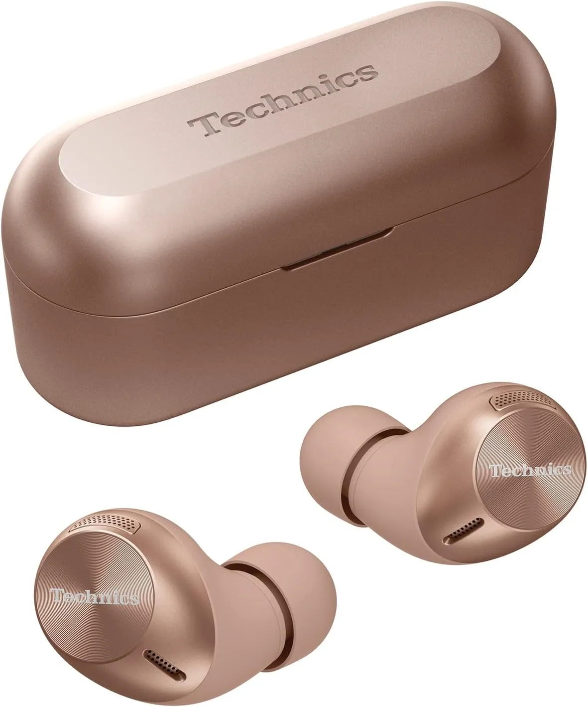 Technics True Wireless Multipoint Bluetooth Earbuds with Microphone, HiFi, Clear Calls, Long Battery Life, Lightweight Comfort Fit, Alexa Built in, EAH-AZ40-N (Rose Gold)