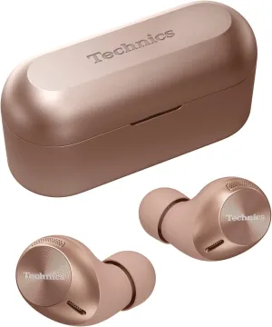 Technics True Wireless Multipoint Bluetooth Earbuds with Microphone, HiFi, Clear Calls, Long Battery Life, Lightweight Comfort Fit, Alexa Built in, EAH-AZ40-N (Rose Gold)