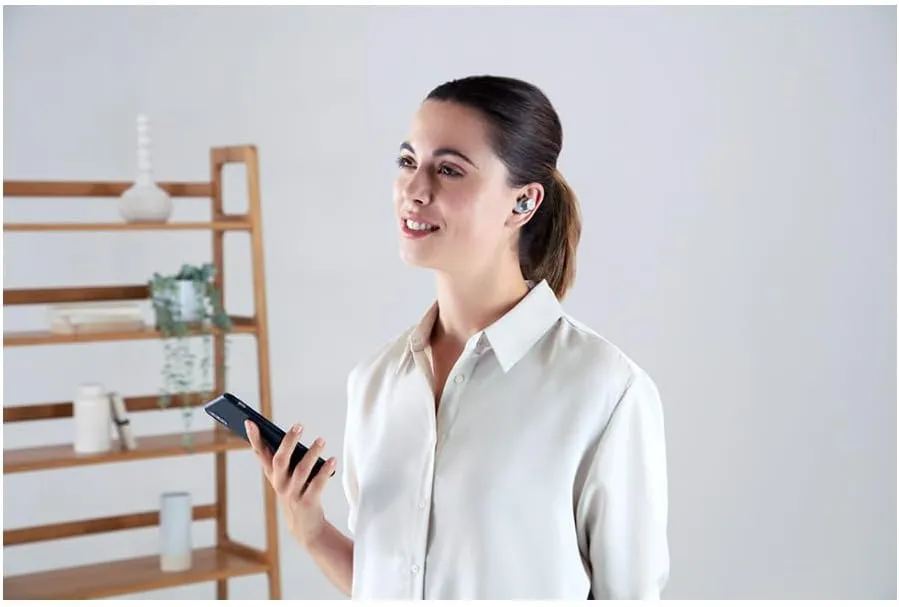 Technics True Wireless Multipoint Bluetooth Earbuds with Microphone, HiFi, Clear Calls, Long Battery Life, Lightweight Comfort Fit, Alexa Built in, EAH-AZ40-S (Silver)