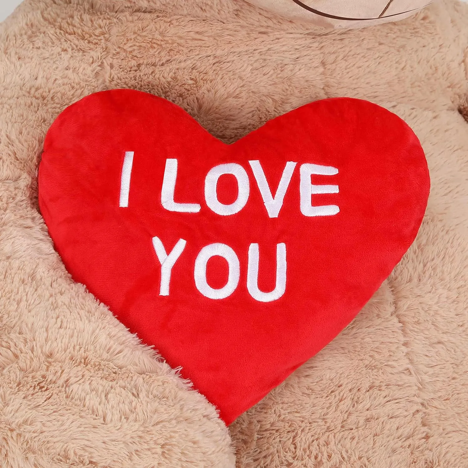 Tezituor Giant Teddy Bear 6ft Stuffed Animals - “I Love You”Red Heart Jumbo Human Size Teddy Bear for Girlfriend,Boyfriend,Wife,Lover-Birthday, Anniversary, Valentines, or Long Distance