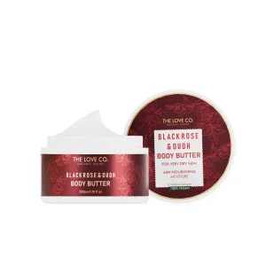 THE LOVE CO.. Body Butter - 48-Hour Intense Hydration with Pure Shea Butter - Winter Deep Moisturizing Cream for Women - 200gm (200gm, Black Rose & Oud)