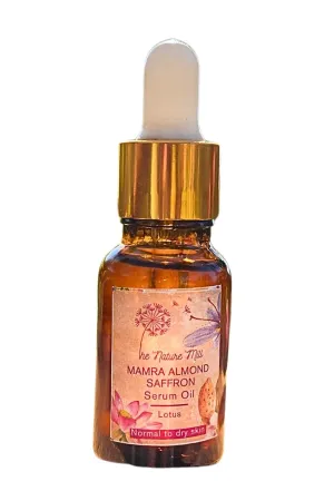 The Nature_Mill Mamra Almond Saffron Serum Oil, All natural oil based serum oil infused with saffron & essential oils (Lotus, 15ml)
