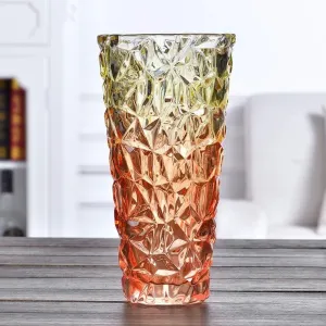 Thicken Symphony of Colored Glass Vase Rich Bamboo Lily Vase Simple Living Room Flower Vases Inserted (Color : B) (C)