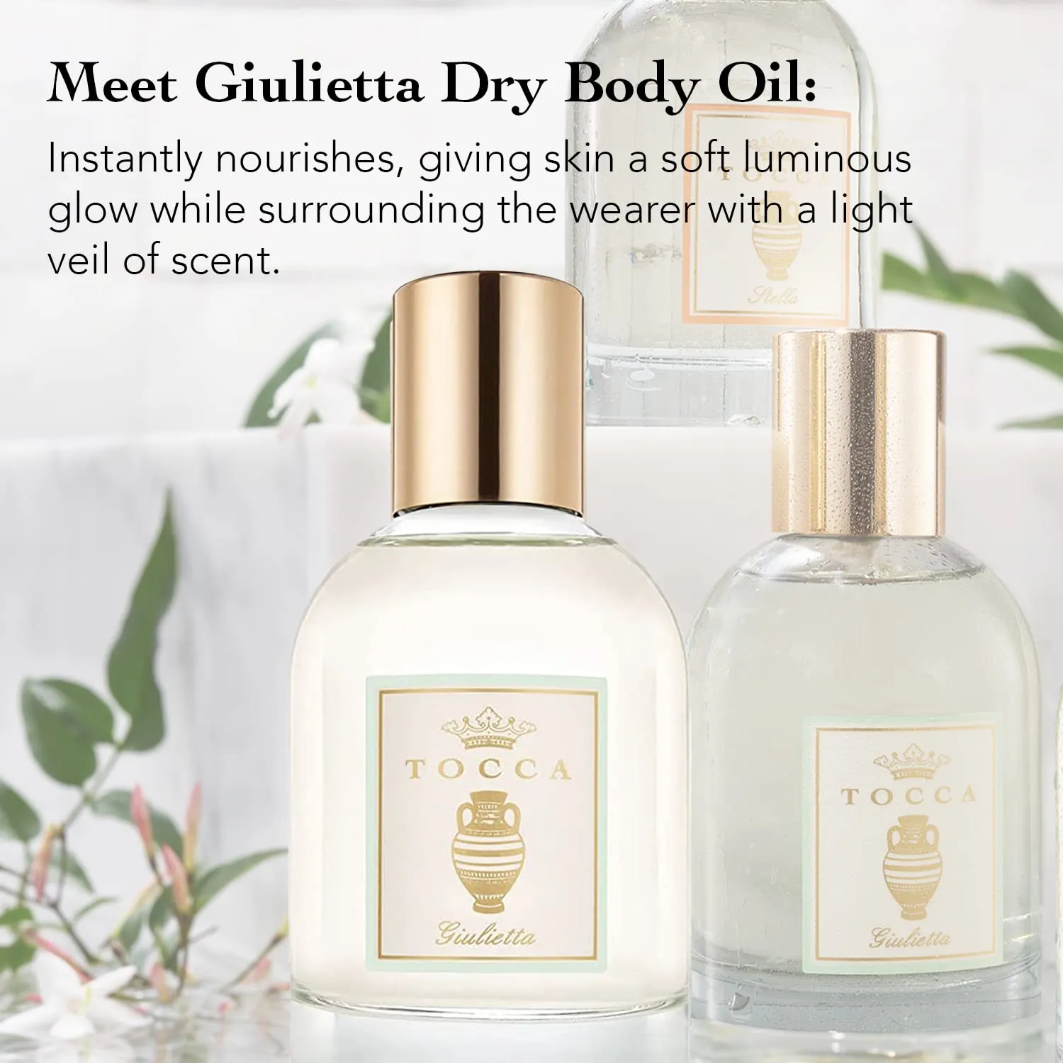 Tocca Giulietta Scented Dry Body Oil, 3.4 Fl Oz - Olio Sublime Profumato Body Fragrance Featuring Pink Tulips, Green Apple & Vanilla Orchid