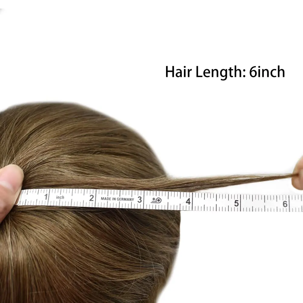 Toupee For Men Human Hair French Lace Brown Hair System Bleached Knot Men Toupee Natural Hairline Blonde Hair Piece For Men Hairpiece 8X10 80% Density #17 Dark Ash Blonde