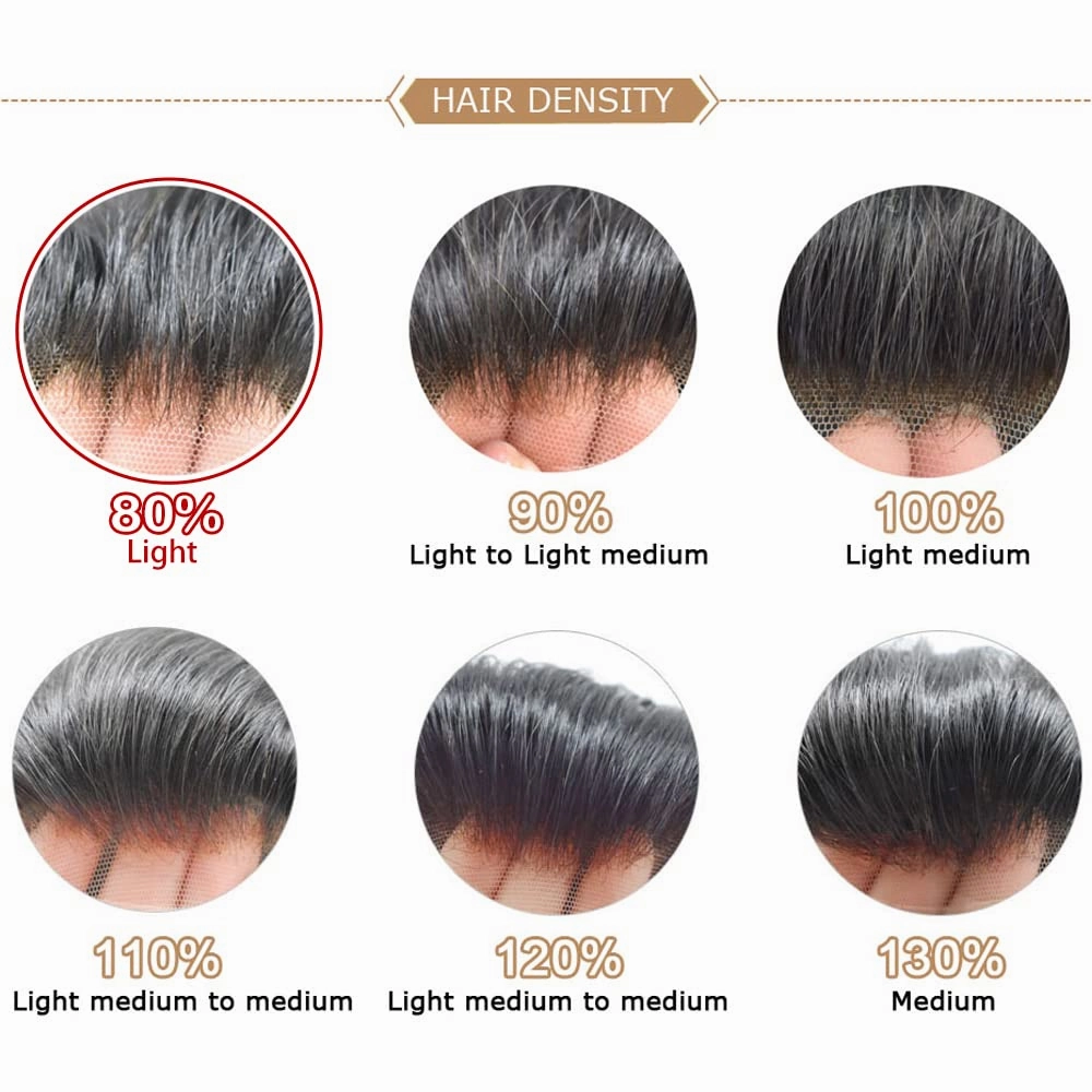 Toupee For Men Human Hair French Lace Brown Hair System Bleached Knot Men Toupee Natural Hairline Blonde Hair Piece For Men Hairpiece 8X10 80% Density #20R Light Warm Blonde
