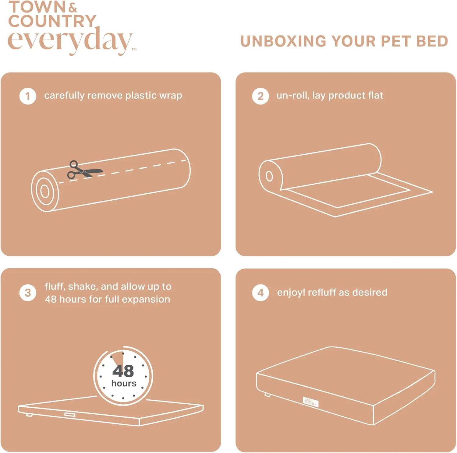 TOWN & COUNTRY EVERYDAY CuddleTown Medallion Everwash® Pillow Pet Bed, Water Repellent Floor Pillow, Machine Washable Cover, Soft & Calming, Red/Greige, Small 28"x22"x4"