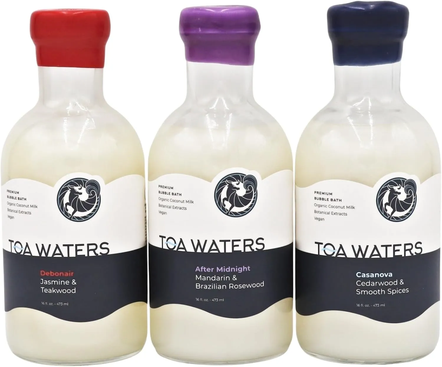 Twilight Whispers Bubble Bath Series - 3 Luxurious Adult Bubble Baths - Organic Coconut Milk - Vegan - Moisturizing – Bold Scents - Handcrafted - for Men and Women - All Skin Types - TOA Waters