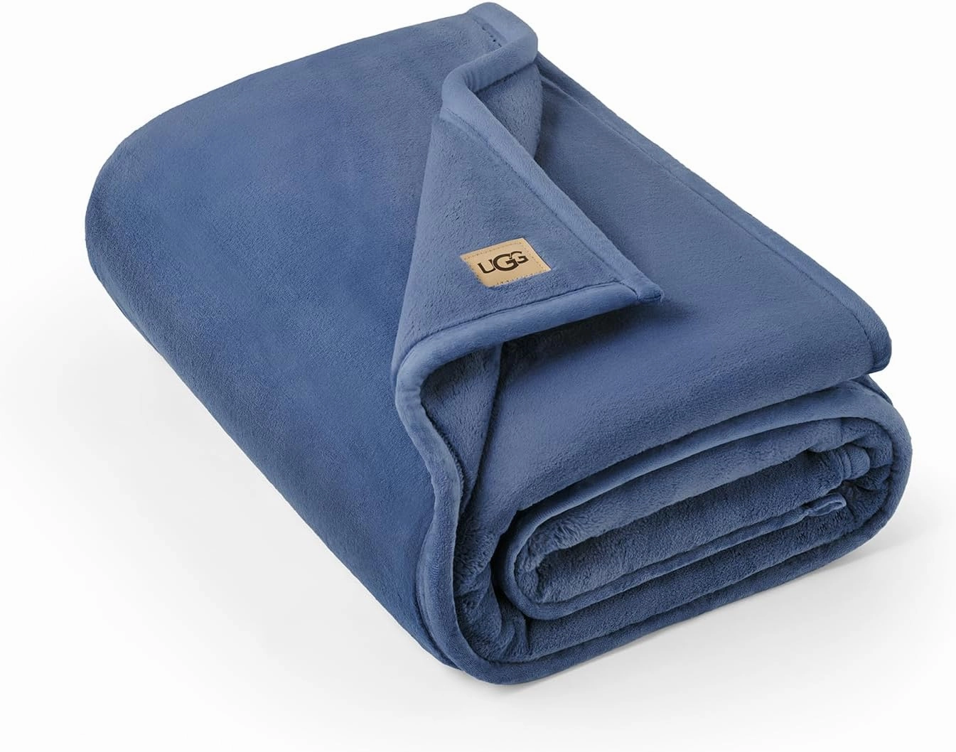 UGG Coco Plush Throw Blanket – Cozy Soft Fleece Blanket for Couch, Bed or Chair, Housewarming Gift for Women, Bedroom or Living Room Decor, Lightweight & Hypoallergenic, 50" x 70" Blue (Dart)
