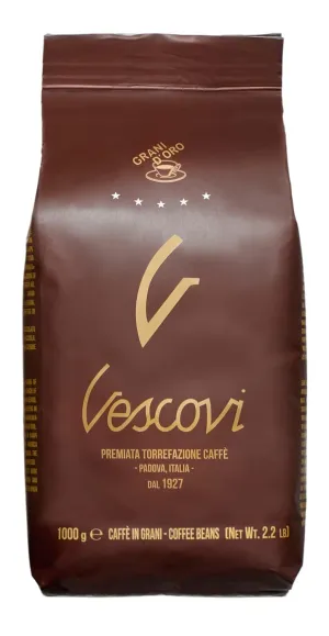 V Vescovi Grani D’Oro Five Stars – Premium Italian Espresso Beans – Medium Roast – Smooth & Rich Crema – 2.2 lb (1kg)