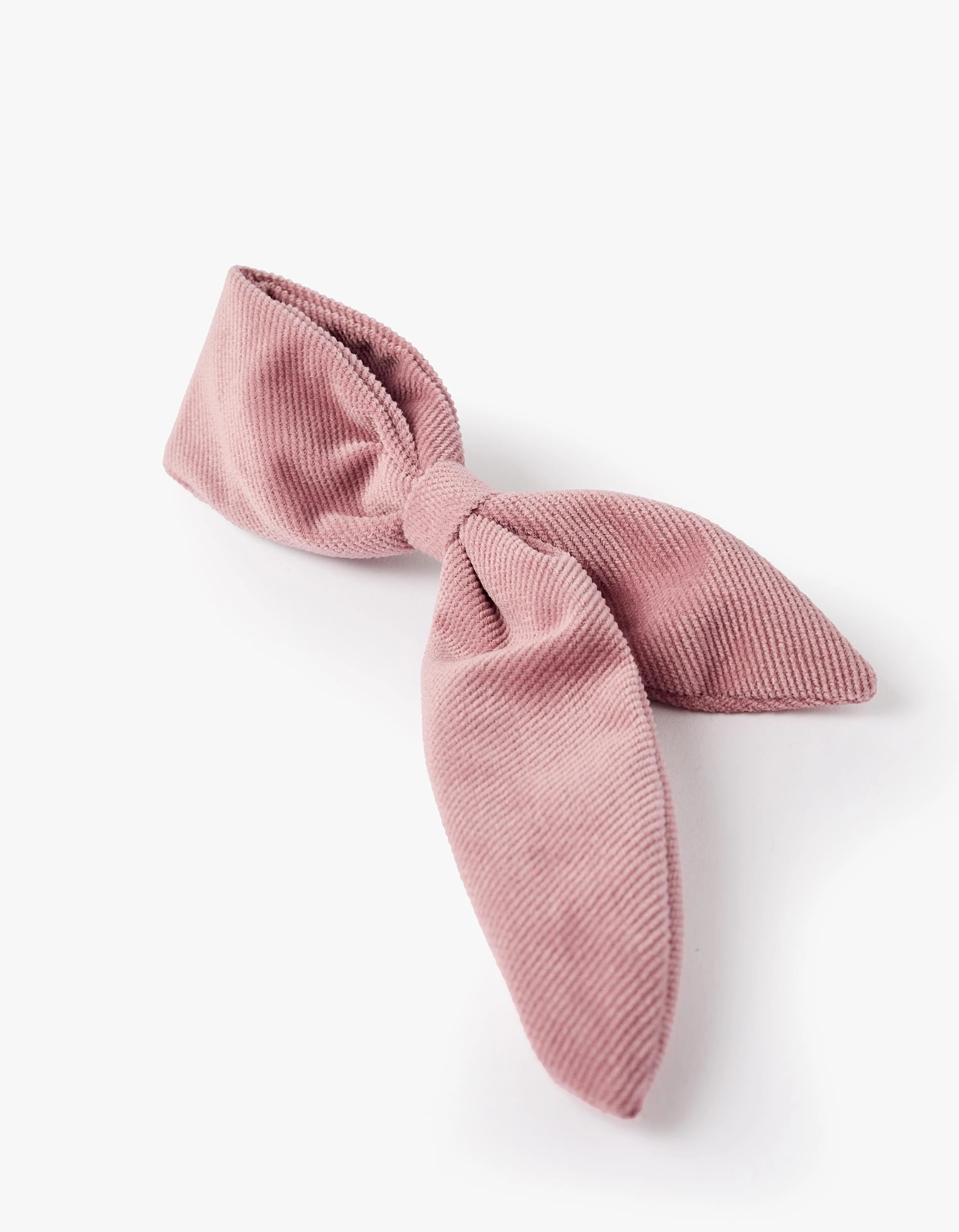 Velvety Hair Slide with Bow for Baby Girls, Pink
