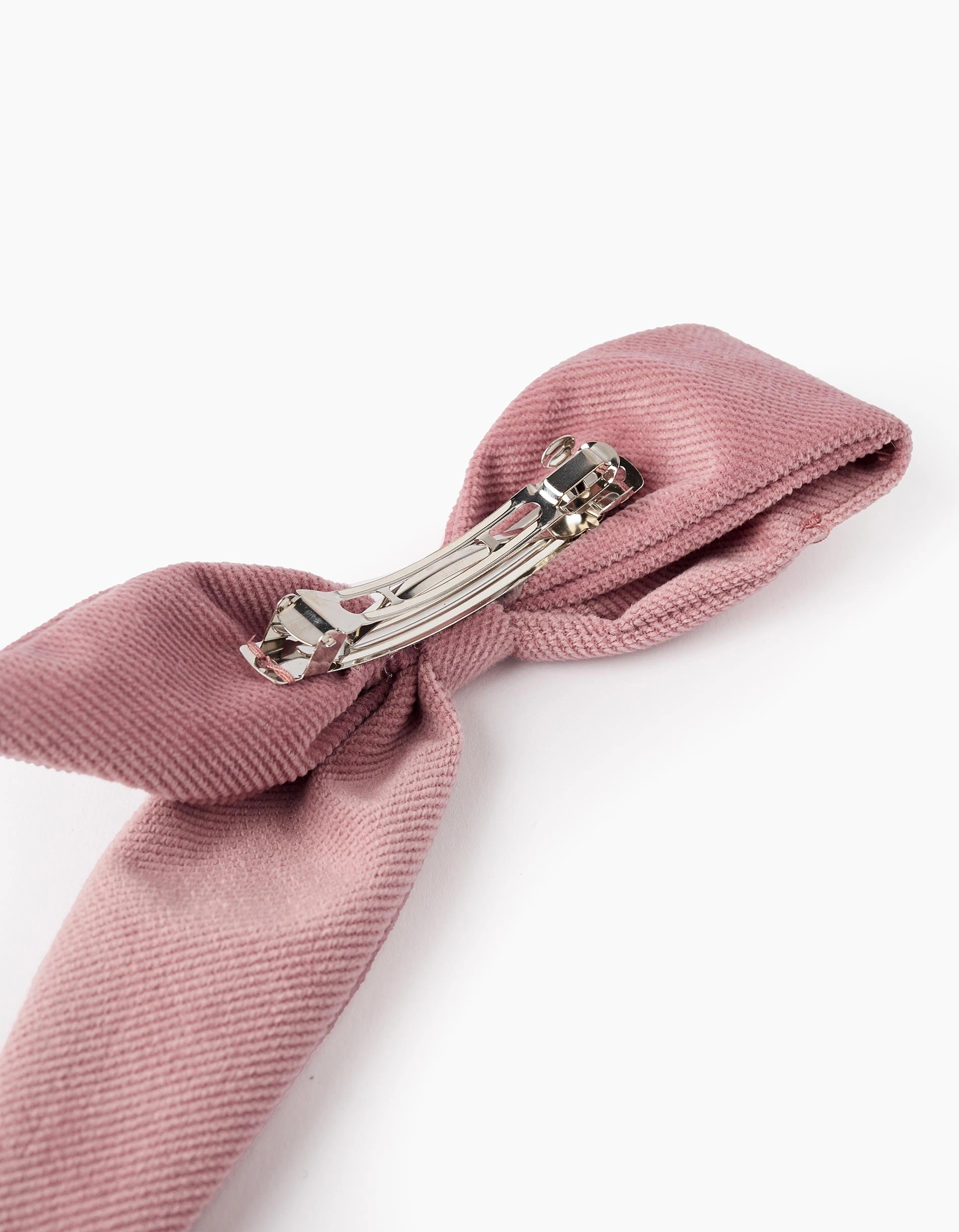 Velvety Hair Slide with Bow for Baby Girls, Pink