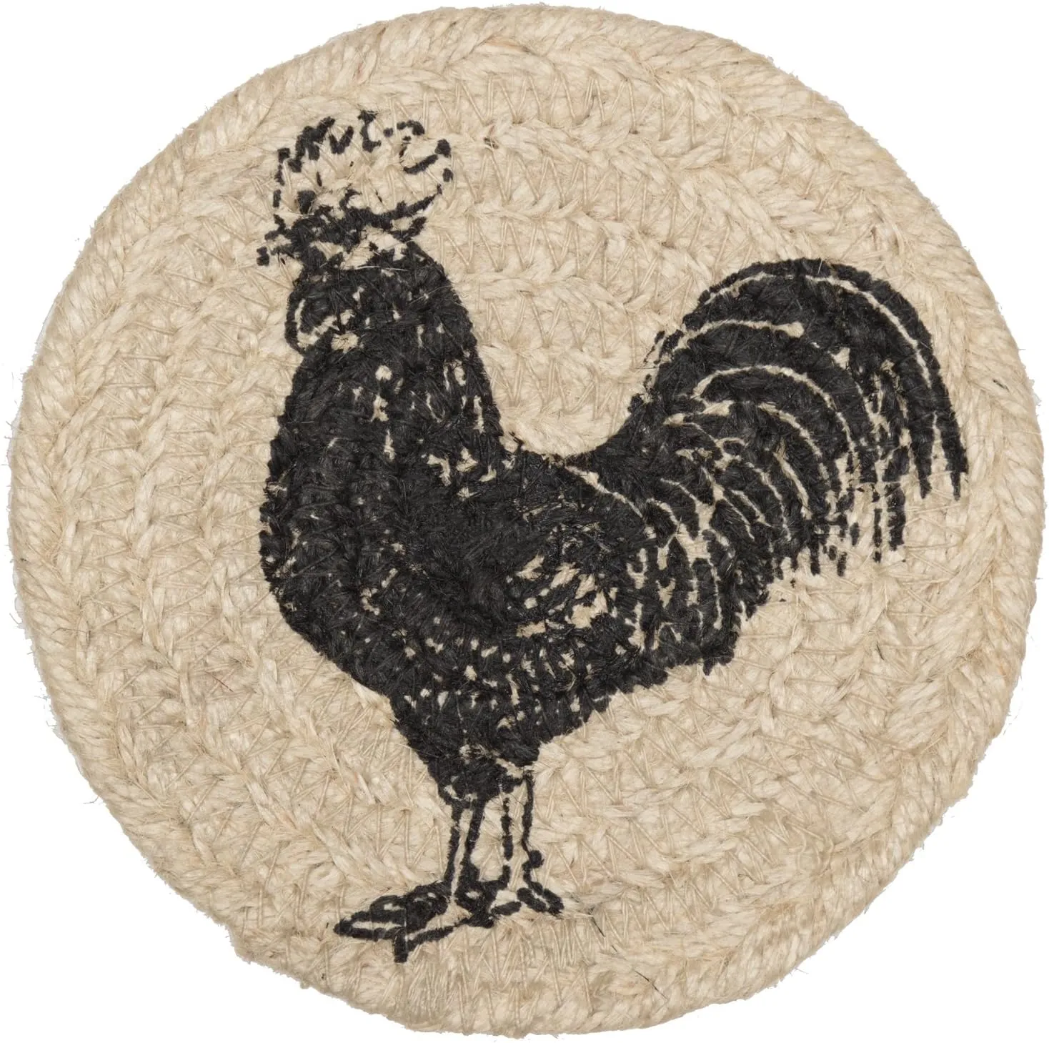VHC Brands Sawyer Mill Charcoal Table Décor, Coaster Set, Poultry
