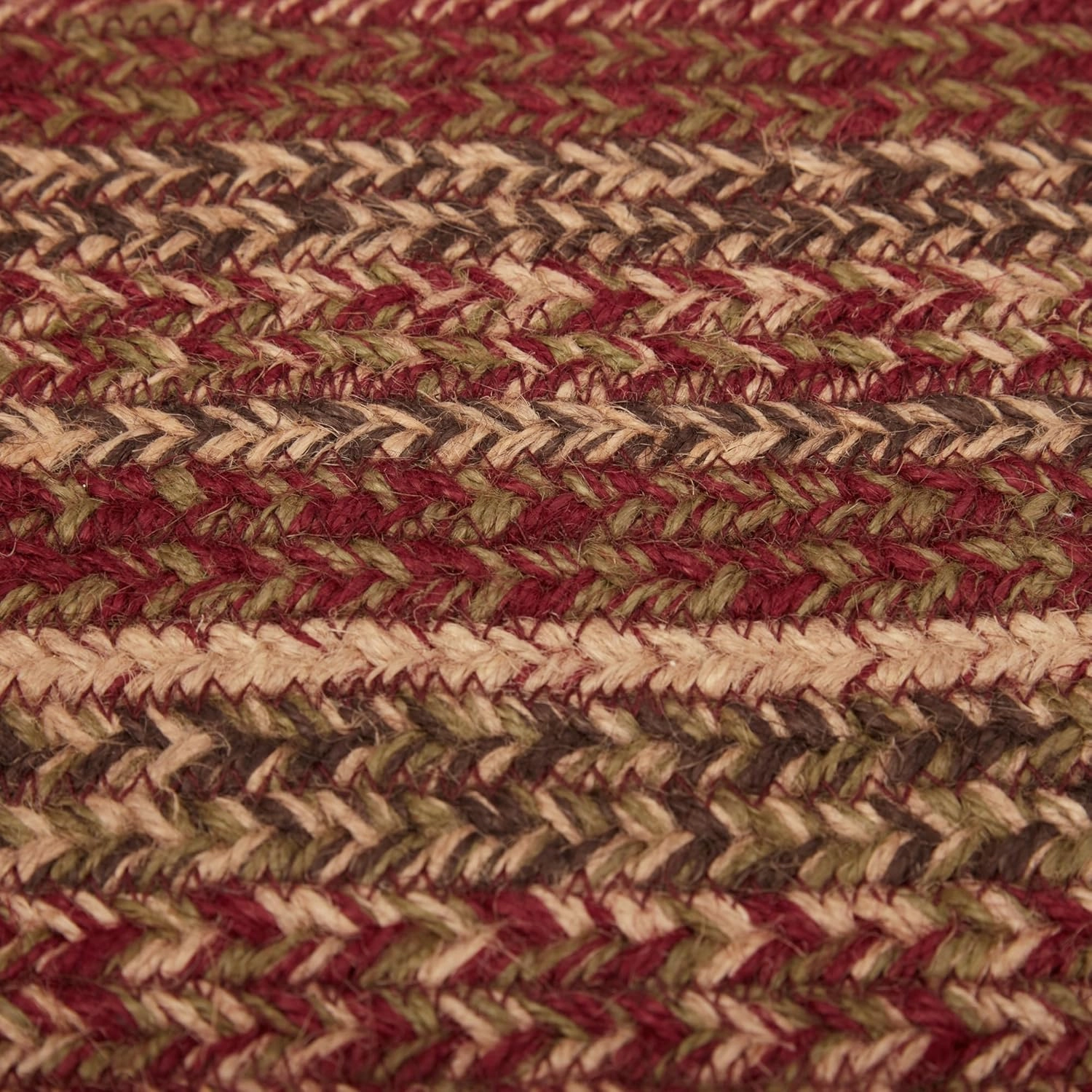 VHC Brands Cider Mill Primitive Jute Red Striped Accent Rug Rectangle Decor w/Floor Pad 20"x30"