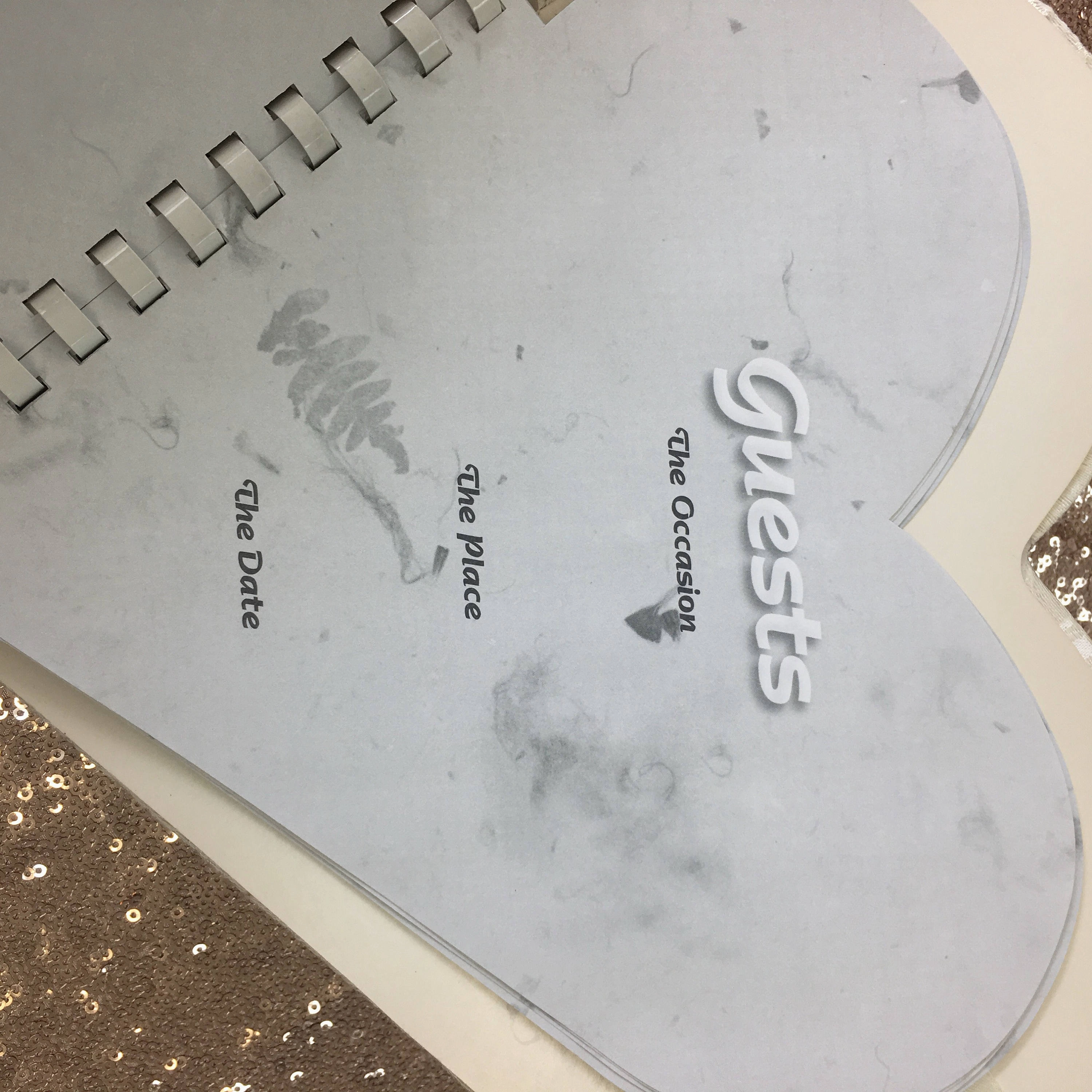 VINTAGE Heart Guest Book
