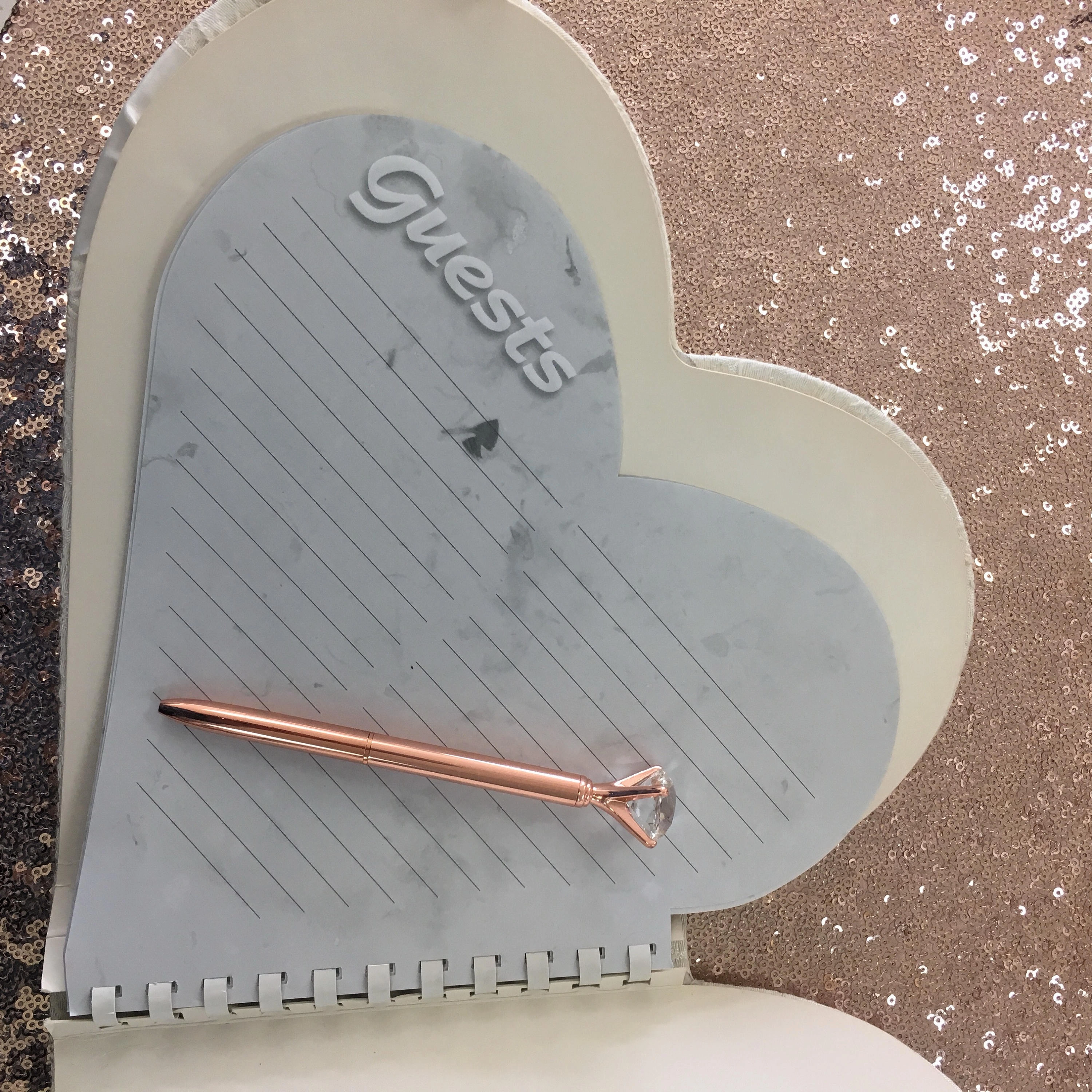VINTAGE Heart Guest Book
