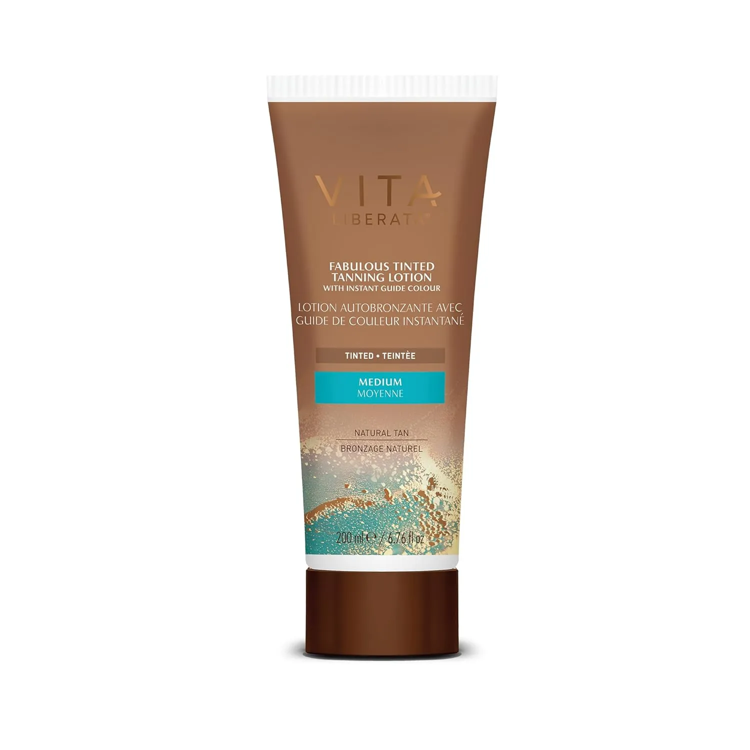 Vita Liberata Fabulous Gradual Tanning Lotion - Medium - Tinted, Natural Looking Tan Designed for Face & Body, Quick Drying Formula, Formulated with Hyaluronic Acid, 6.76 fl oz