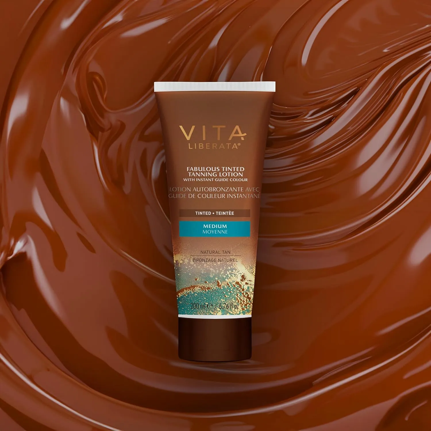 Vita Liberata Fabulous Gradual Tanning Lotion - Medium - Tinted, Natural Looking Tan Designed for Face & Body, Quick Drying Formula, Formulated with Hyaluronic Acid, 6.76 fl oz