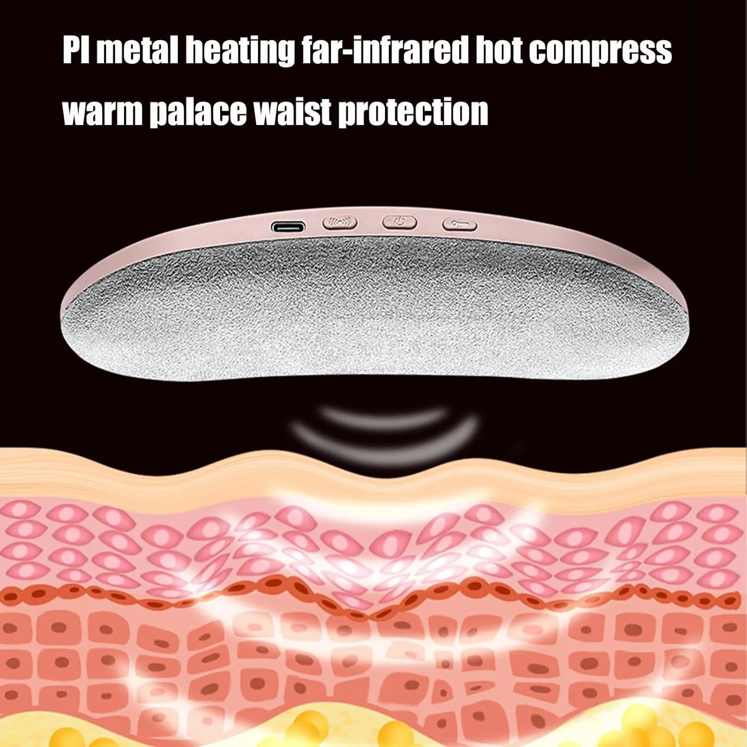 Warmher Smart Menstrual Heating Pad, Portable Cordless Electric Wearable Heated Pad Period Cramps Pink Cute Wireless Rechargeable Vibrating Heating Waist Belt Women Pain Relief(White,Bag)
