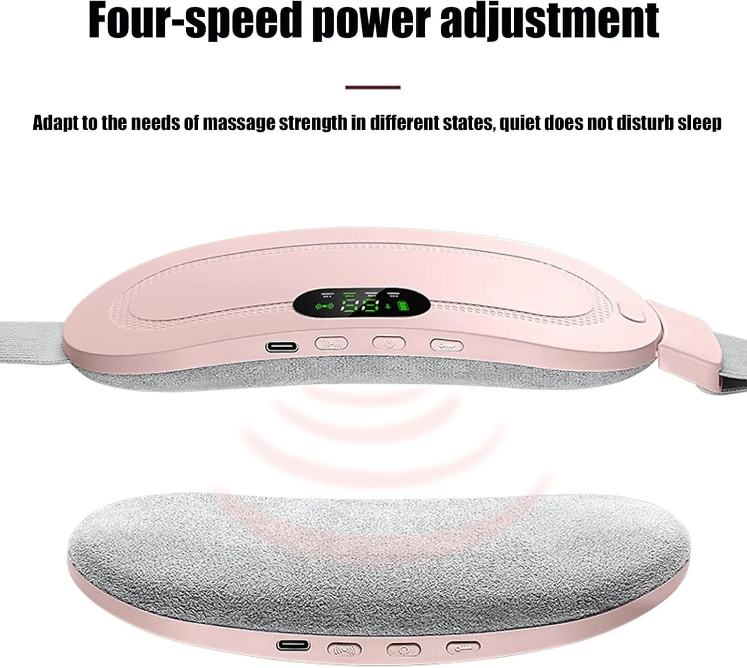 Warmher Smart Menstrual Heating Pad, Portable Cordless Electric Wearable Heated Pad Period Cramps Pink Cute Wireless Rechargeable Vibrating Heating Waist Belt Women Pain Relief(White,Bag)