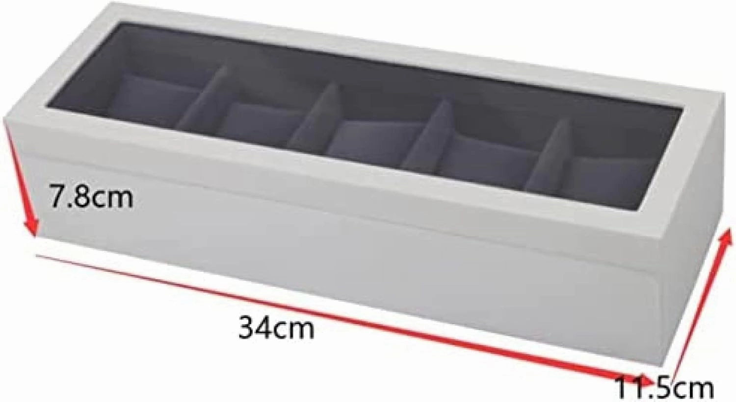 Watch Box Watch Case Watch Roll Watches Display Storage Organizer 5 Slots Wood Watch Box Clear Top Jewelry Collection Display Storage Holder,Nero,34X11.5X7.8cm