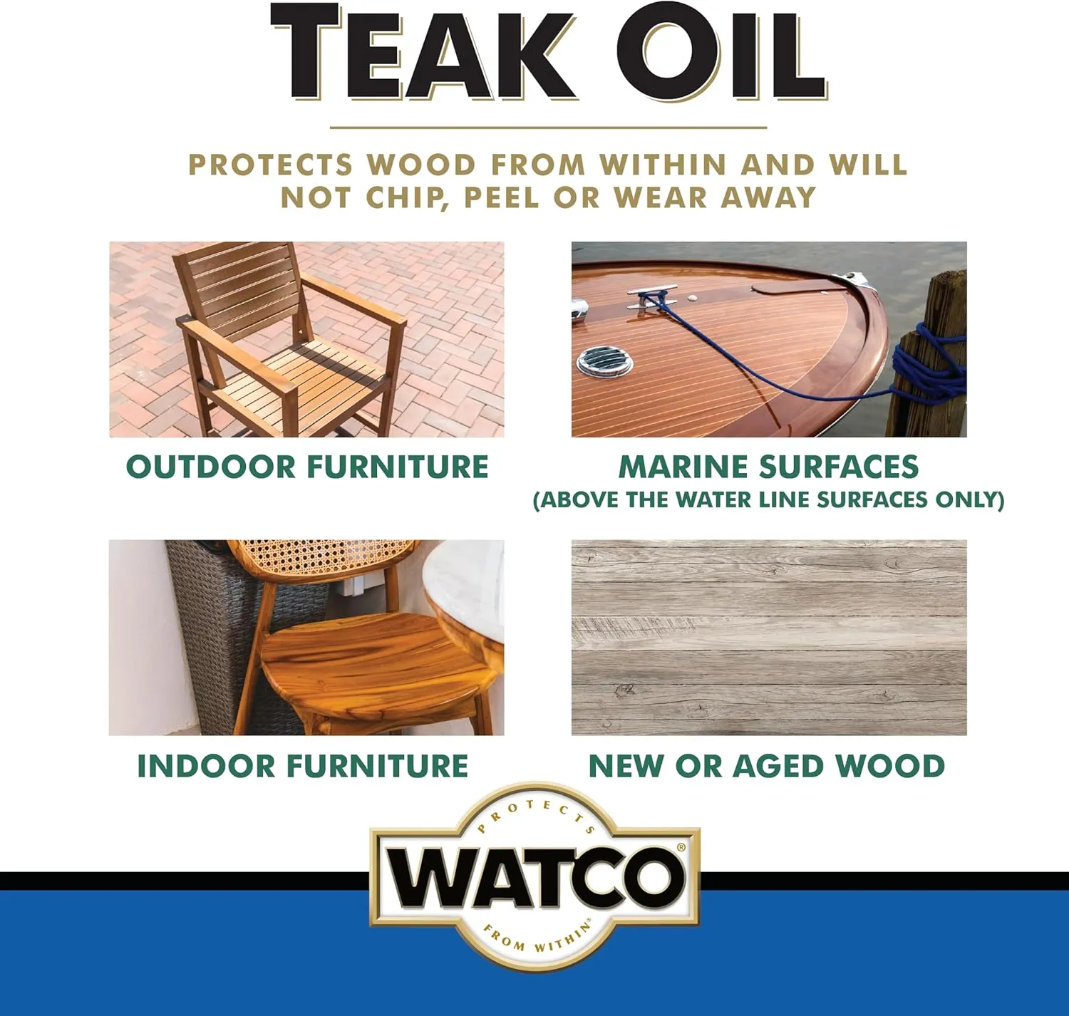 Watco Teak Oil Wood Finish Spray, 11.25 oz, Clear, 6 Pack