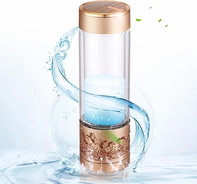 Water Purifiers, 350Ml Hydrogen Alkaline Water Bottle Portable Hydrogen-Rich Water Generator Ionizer 5-Mins Make Hydrogen Content Up to 800-1200 PPB Eight Horses Run Engraving Picture Antioxidant Gl