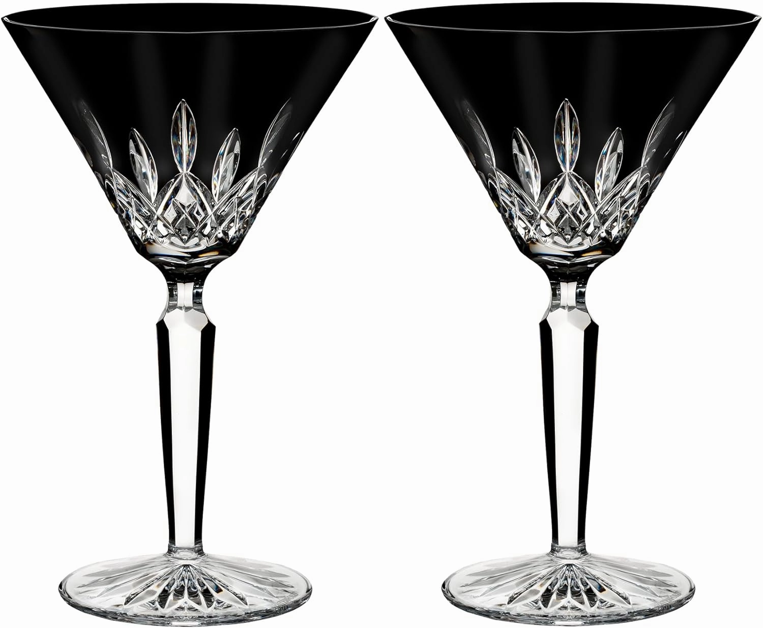 Waterford Lismore Black Martini, Set of 2, 7oz