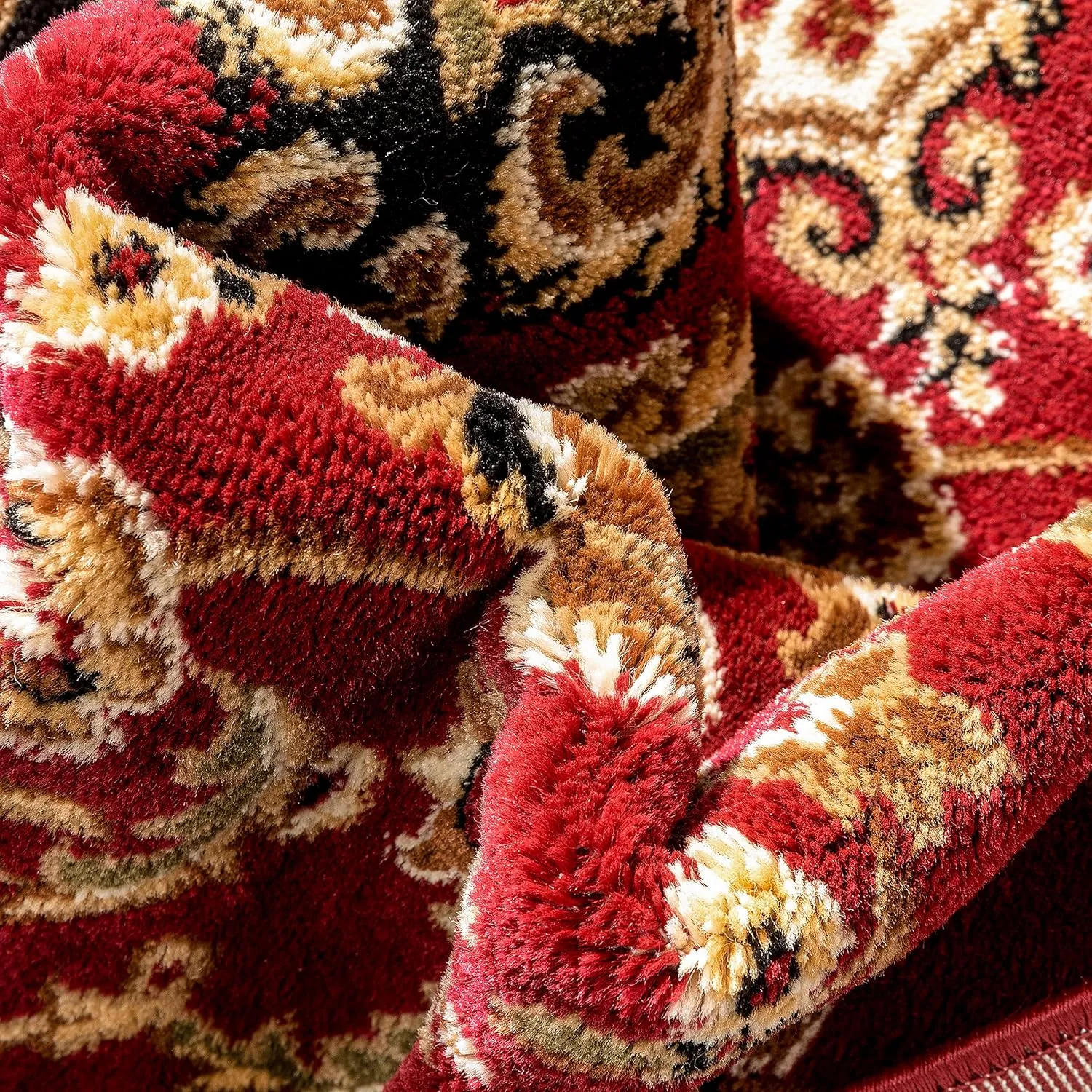 Well Woven Barclay Collection Medallion Kashan Red 2x4 (2'3" x 3'11") Area Rug - Stain & Fade Resistant - Traditional Red Rug for Living Room & Bedroom - Easy to Clean