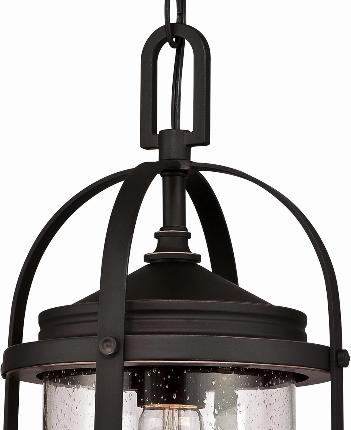 Westinghouse Lighting 6339400 Grandview One-Light Outdoor Pendant, Oil Rubbed Bronze Finish with Highlights and Clear Seeded Glass , Oil-rubbed Bronze