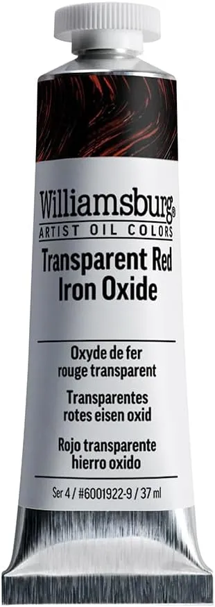 Williamsburg Artist Oil Colors by GOLDEN, Transparent Red Iron Oxide, 37 ml tube, Professional Oil Paint, Transparent