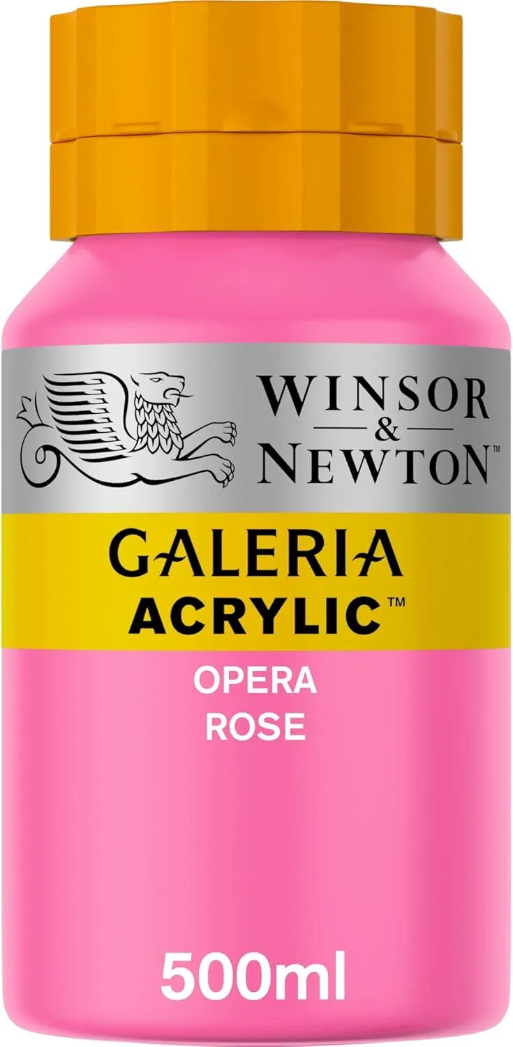 Winsor & Newton Series 1 500ml Bottle Galeria Acrylic Colour with Nozzle Cap - Opera Rose,WN2150448