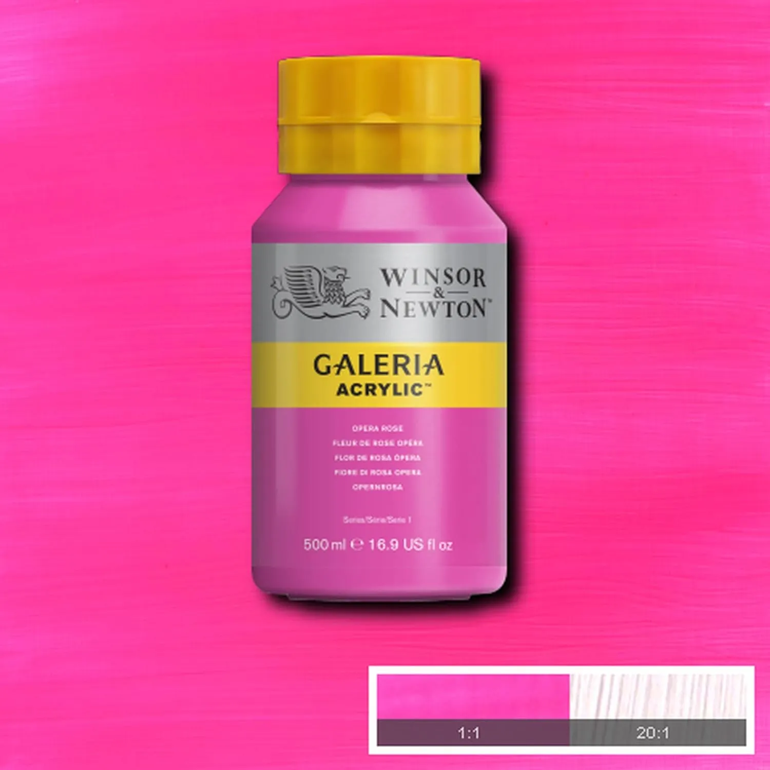 Winsor & Newton Series 1 500ml Bottle Galeria Acrylic Colour with Nozzle Cap - Opera Rose,WN2150448