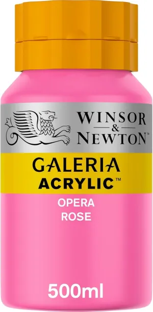 Winsor & Newton Series 1 500ml Bottle Galeria Acrylic Colour with Nozzle Cap - Opera Rose,WN2150448
