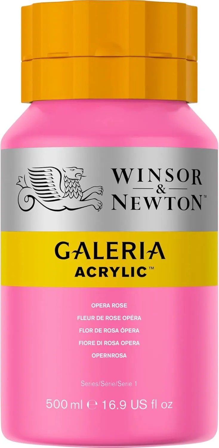 Winsor & Newton Series 1 500ml Bottle Galeria Acrylic Colour with Nozzle Cap - Opera Rose,WN2150448