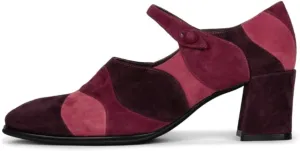 Women Mary Jane Chunky Heels Square Toe Mary Jane Pumps Suede Two Tone 3” Block Heel Dress Shoes Ankle Strap Rainbow Heels Patchwork Colorblock Vintage Unique Party 4-11 M US